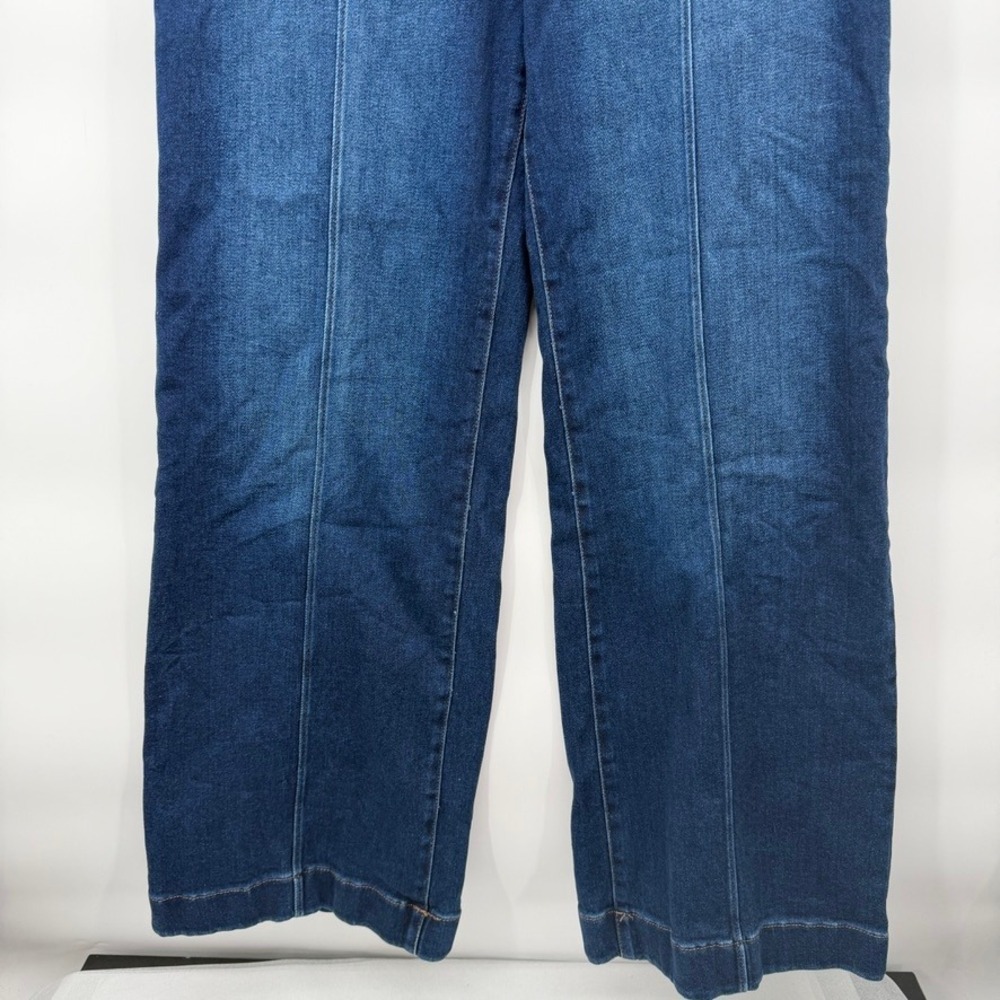 LC Lauren Conrad Wide Leg Jeans High Rise Patch Pocket Denim Blue Size 14 - Picture 4 of 10